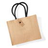 Jute Classic Shopper in natural-black