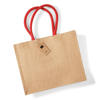 Jute Classic Shopper in natural-brightred