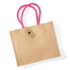 Jute Classic Shopper in natural-fuchsia