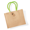 Jute Classic Shopper in natural-limegreen