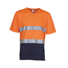 Hi-Vis Top Cool Super Light V-Neck T-Shirt (Hvj910) in orange-navy
