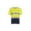 Hi-Vis Top Cool Super Light V-Neck T-Shirt (Hvj910) in yellow-navy