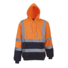 Hi-Vis Pull-Over Hoodie (Hvk05) in orange-navy