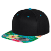 Fashion Print Snapback (6089Designer) in black-floralcyan