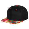 Fashion Print Snapback (6089Designer) in black-floralred