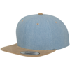 Chambray-Suede Snapback (6089Ch) in blue-beige