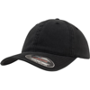 Flexfit Garment Washed Cotton Dad Hat (6997) in black