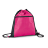 Non Woven Drawstring Bag With Front Pocket in pink