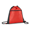 Non Woven Drawstring Bag With Front Pocket in red