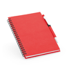 Notepad With Recycled lined Sheets And Ballpen in red