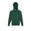 Lightweight Zip Hooded Sweatshirt in bottle-green