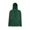 Lady Fit Lightweight Zip Hooded Sweatshirt in bottle-green