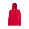Lady Fit Lightweight Zip Hooded Sweatshirt in red