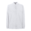 Premium Long Sleeve Pique Polo Shirt in ash