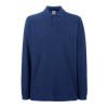 Premium Long Sleeve Pique Polo Shirt in navy