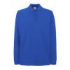 Premium Long Sleeve Pique Polo Shirt in royal-blue