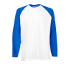 Contrast Long Sleeve Baseball T-Shirt in white-with-royal-blue
