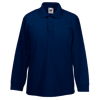 Kids Long Sleeve Pique Polo Shirt in deep-navy