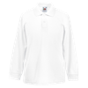 Kids Long Sleeve Pique Polo Shirt in white