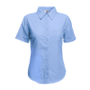 Lady Fit Short Sleeve Poplin Shirt in mid-blue