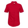 Lady Fit Short Sleeve Poplin Shirt in red