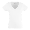 Lady Fit Value V Neck T-Shirt in white