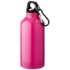 Oregon 400 ml aluminium water bottle with carabiner in Neon Pink