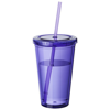 Cyclone 450 ml insulated tumbler with straw in purple