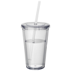 Cyclone 450 ml insulated tumbler with straw in transparent