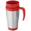 Sanibel 400 ml insulated mug in silver-and-red