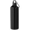 Oregon 770 ml aluminium water bottle with carabiner in Solid Black