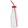 Soda bottle in transparent-and-red