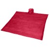 Ziva disposable rain poncho with storage pouch in red