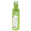 Hover 590 ml glass sport bottle in green-and-transparent