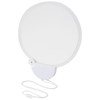 Breeze foldable hand fan with cord in white-solid