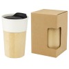 Pereira 320 ml porcelain mug with bamboo outer wall in Off White