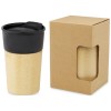 Pereira 320 ml porcelain mug with bamboo outer wall in Shiny Black