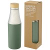Hulan 540 ml copper vacuum insulated stainless steel bottle with bamboo lid in Heather Green