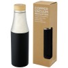 Hulan 540 ml copper vacuum insulated stainless steel bottle with bamboo lid in Solid Black