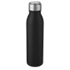 Harper 700 ml stainless steel sport bottle with metal loop in Solid Black