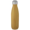 Cove 500 ml vacuum insulated stainless steel bottle with wood print in Heather Natural