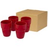 Staki 4-piece 280 ml stackable mug gift set in Red