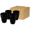 Staki 4-piece 280 ml stackable mug gift set in Solid Black