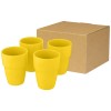 Staki 4-piece 280 ml stackable mug gift set in Yellow