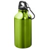 Oregon 400 ml RCS certified recycled aluminium water bottle with carabiner in Apple Green