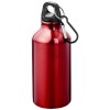 Oregon 400 ml RCS certified recycled aluminium water bottle with carabiner in Red