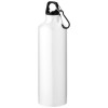 Oregon 770 ml RCS certified recycled aluminium water bottle with carabiner in White