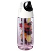 HydroFruit 700 ml recycled plastic sport bottle with flip lid and infuser in Transparent White