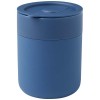 Java 330 ml ceramic tumbler with silicone wrap and plastic lid in Blue