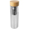 Bailey 400 ml borsilicate glass infuser bottle with bamboo lid in Transparent Clear